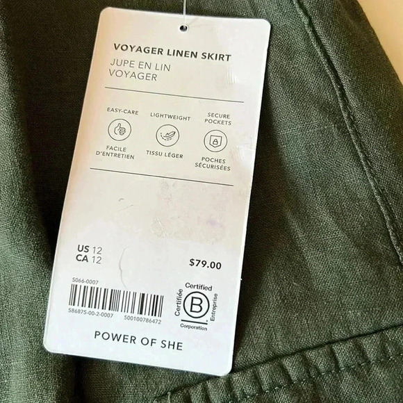 Athleta Voyager Linen Skirt NWT - Picture 5 of 10